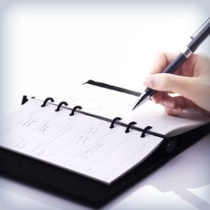 Writing in planner