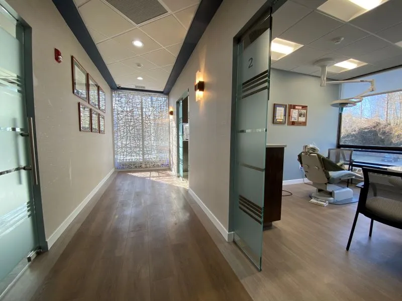 Office hallway and exam room