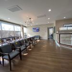 waiting room chairs and front desk