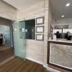Front desk and the door to exam rooms