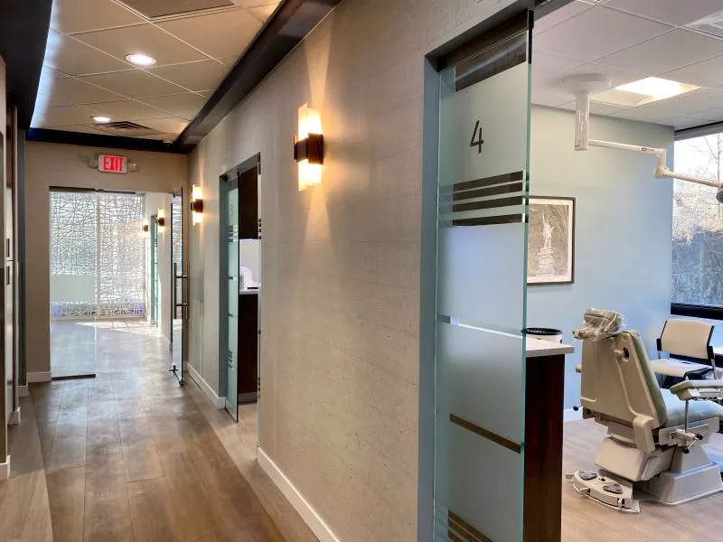 Hallway and an exam room
